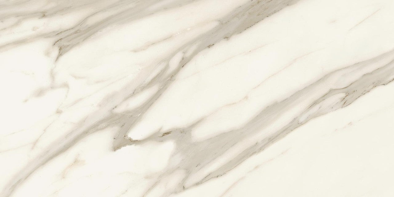Carrelage effet Marbre Blanc Calacatta Sublime 60x30x0,9 cm Brillant Orsiano - Sol et mur intérieur
