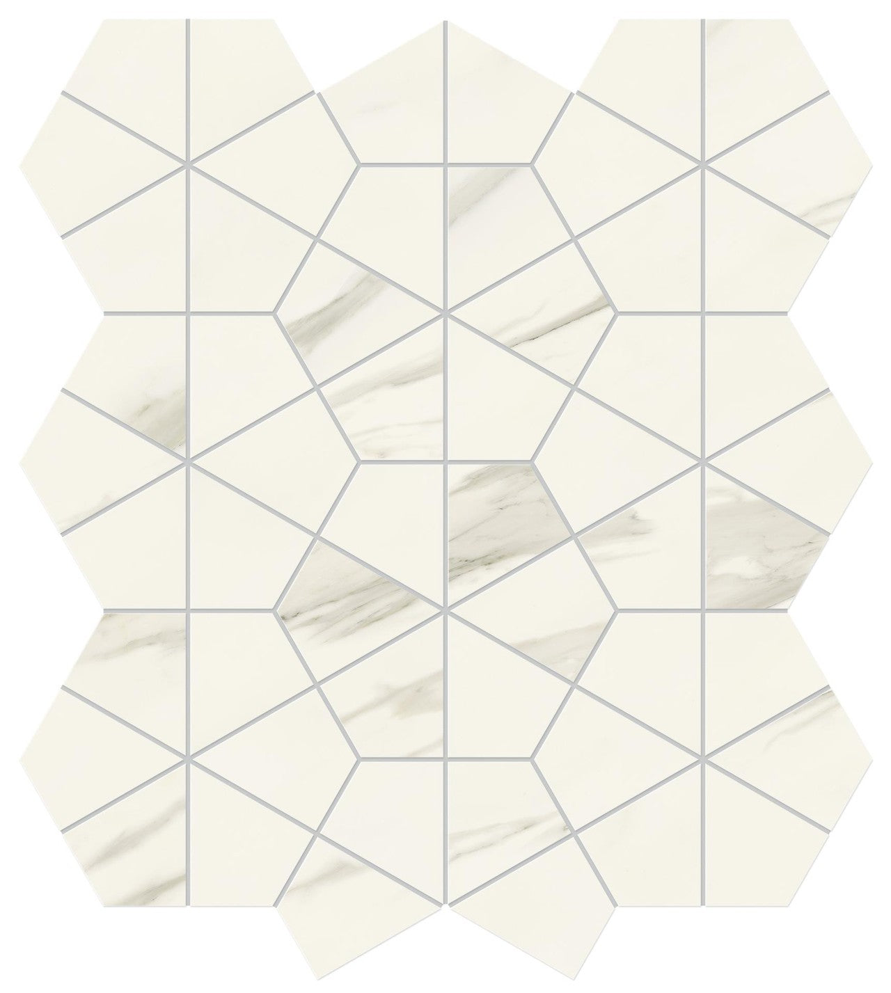 Mosaïque effet Marbre Blanc Calacatta Armonia Hexa 46,6x40,3x0,9 cm Brillant Orsiano - Mur intérieur