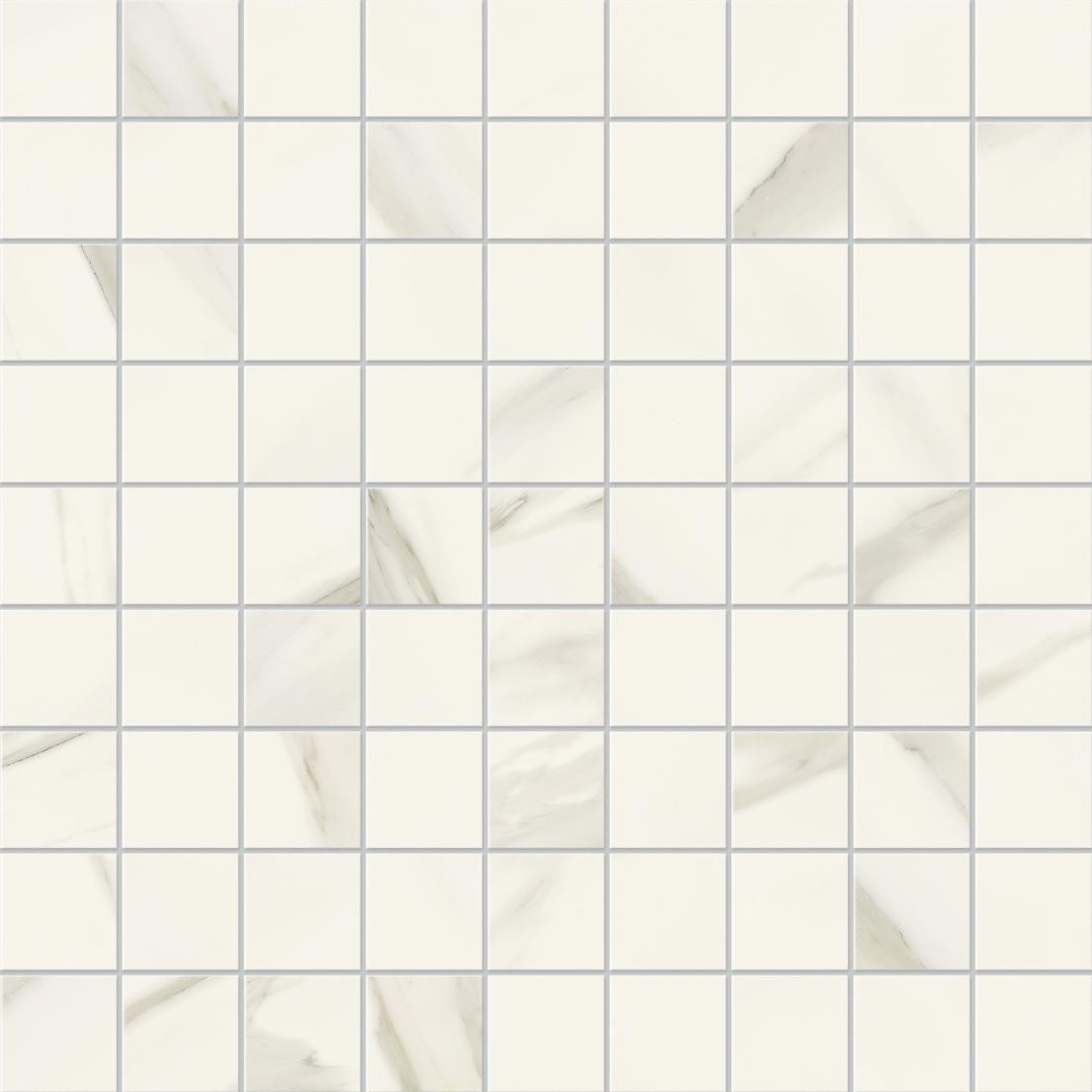 Mosaïque effet Marbre Blanc Calacatta Armonia 3,5x3,5 cm Quadra 30x30x0,9 cm Mat Orsiano - Sol et mur intérieur