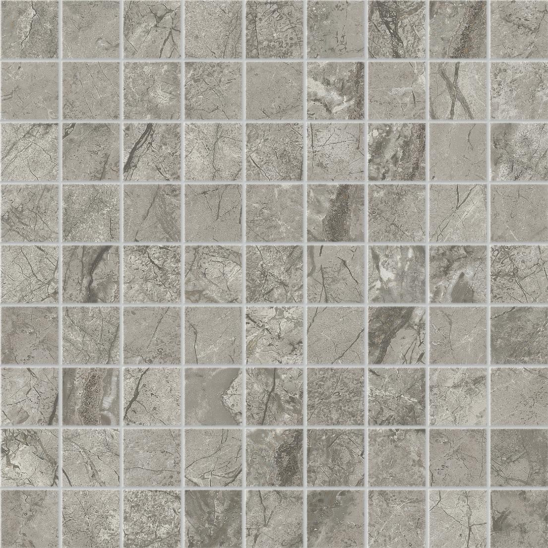 Mosaïque effet Marbre Gris Royal 3,5x3,5 cm Quadra 30x30x0,9 cm Mat Orsiano - Sol et mur intérieur