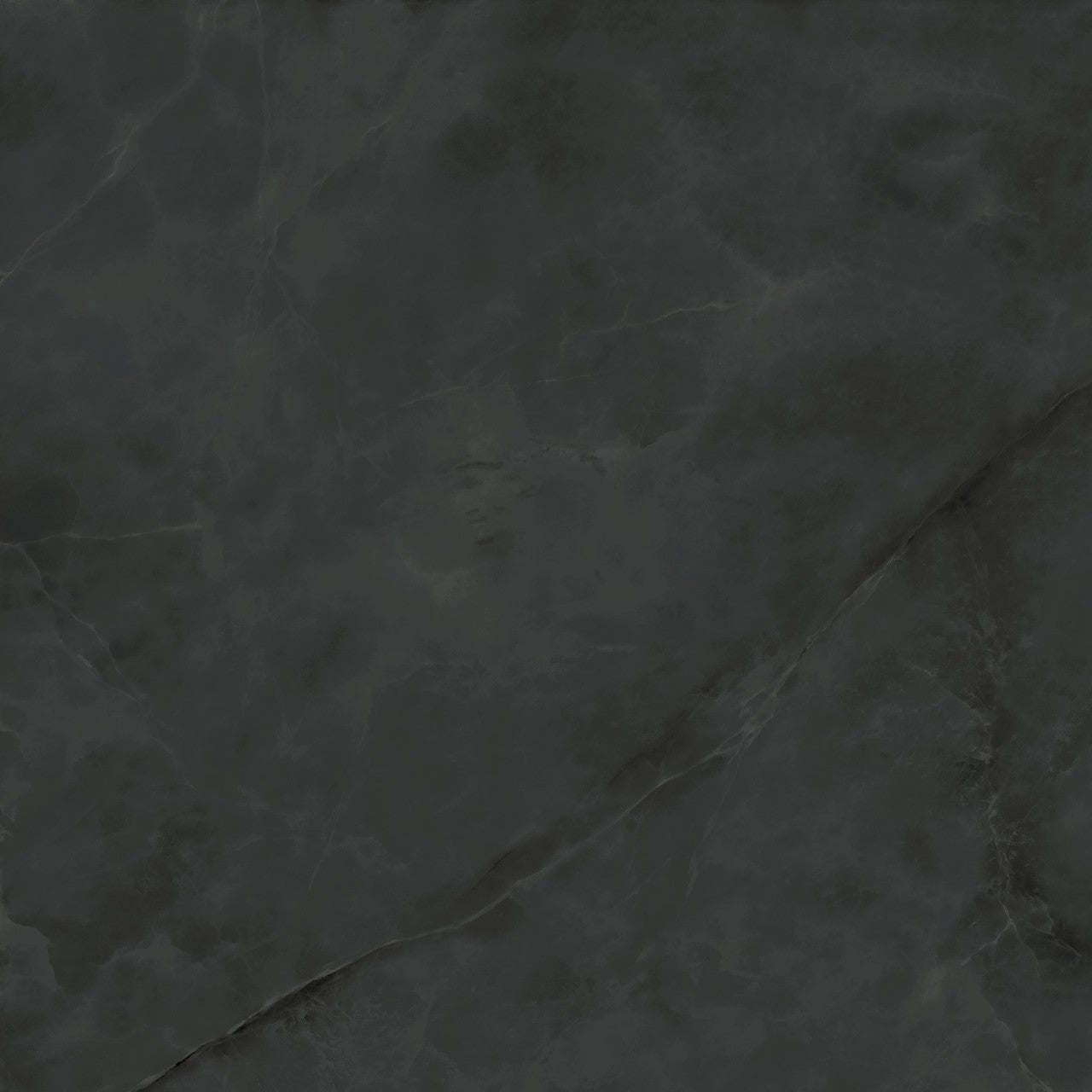 Carrelage effet Onyx Noir Obsidienne 120x120x0,9 cm Brillant Nerolio - Sol et mur intérieur
