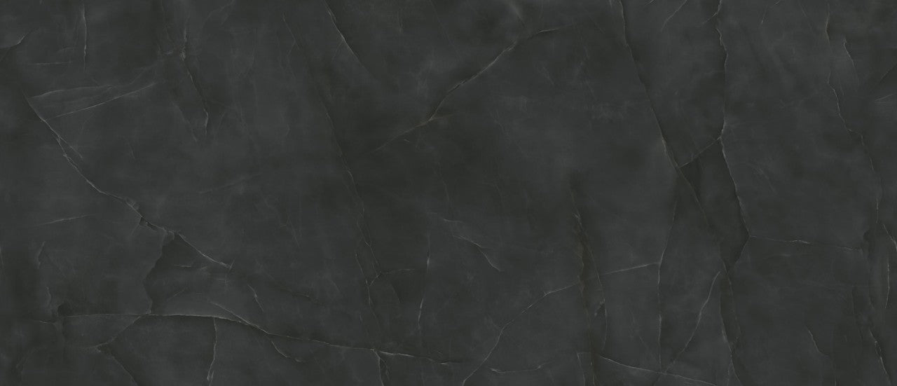Carrelage effet Onyx Noir Obsidienne 278x120x0,6 cm Brillant Nerolio - Mur intérieur