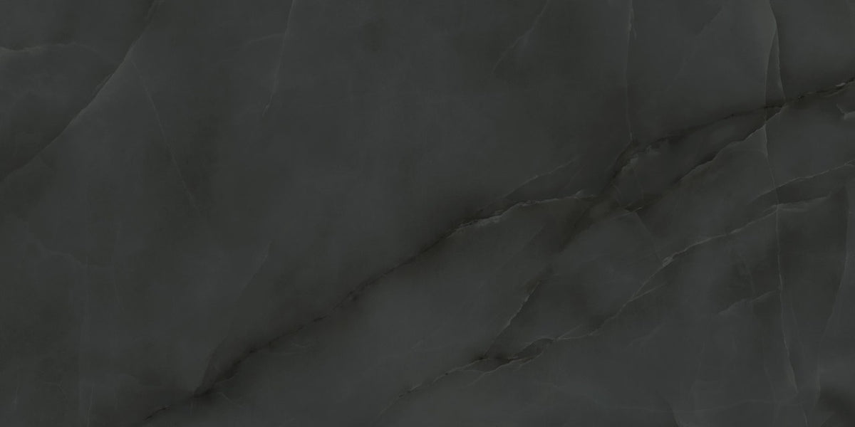 Carrelage effet Onyx Noir Obsidienne 120x60x0,9 cm Brillant Nerolio - Sol et mur intérieur