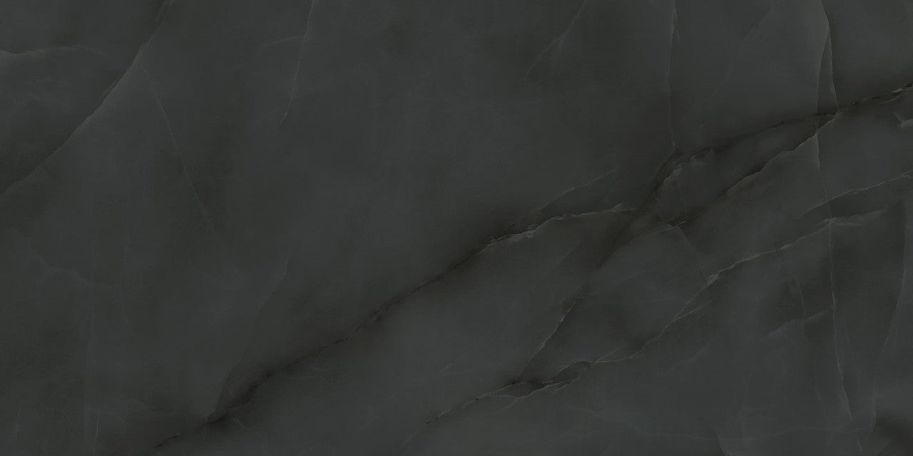 Carrelage effet Onyx Noir Obsidienne 120x60x0,9 cm Brillant Nerolio - Sol et mur intérieur