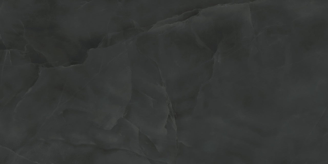 Carrelage effet Onyx Noir Obsidienne 120x60x0,9 cm Brillant Nerolio - Sol et mur intérieur
