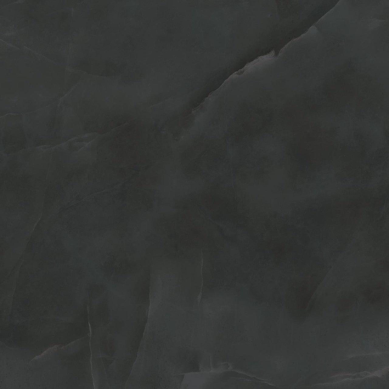 Carrelage effet Onyx Noir Obsidienne 60x60x0,9 cm Brillant Nerolio - Sol et mur intérieur