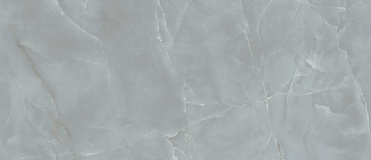 Carrelage effet Onyx Bleu Brume 278x120x0,6 cm Brillant Nerolio - Mur intérieur