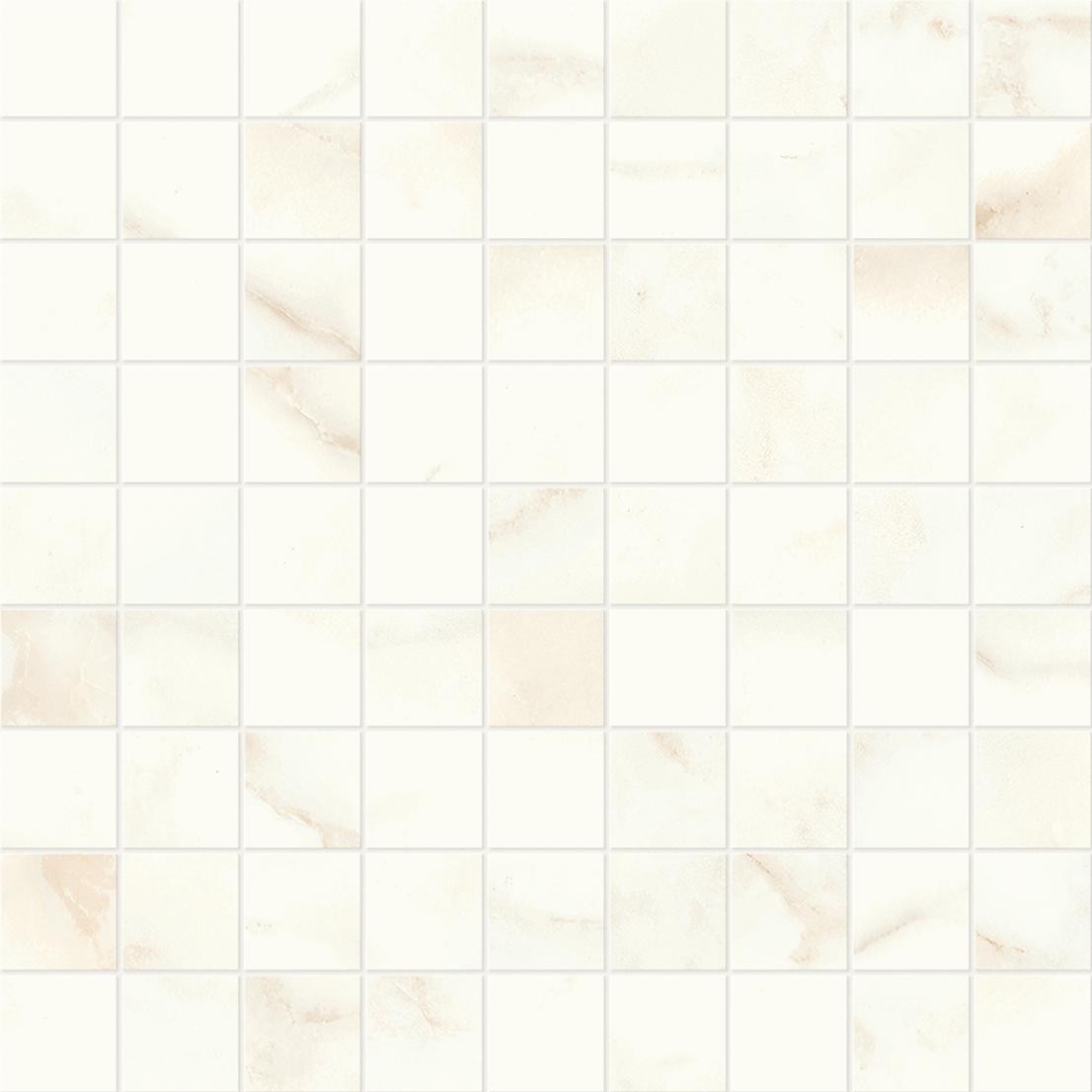 Mosaïque effet Marbre Blanc Calacatta Celeste 3,1x3,1 cm Quadra 30x30x0,9 cm Mat Faventa - Sol et mur intérieur