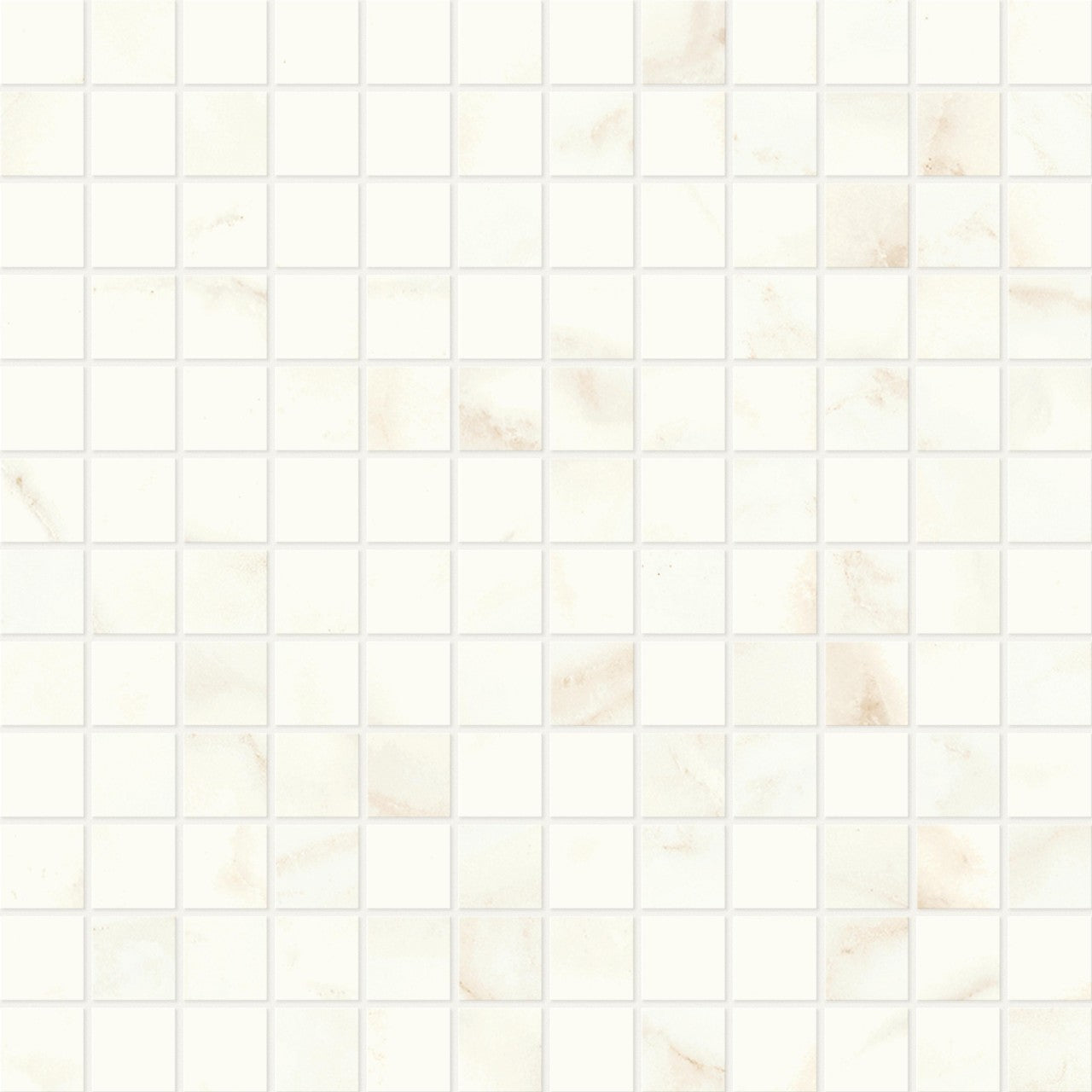 Mosaïque effet Marbre Blanc Calacatta Celeste 2,3x2,3 cm Quadra 30x30x0,9 cm Brillant Faventa - Sol et mur intérieur