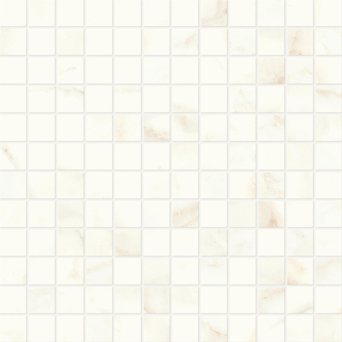Mosaïque effet Marbre Blanc Calacatta Celeste 2,3x2,3 cm Quadra 30x30x0,9 cm Brillant Faventa - Sol et mur intérieur