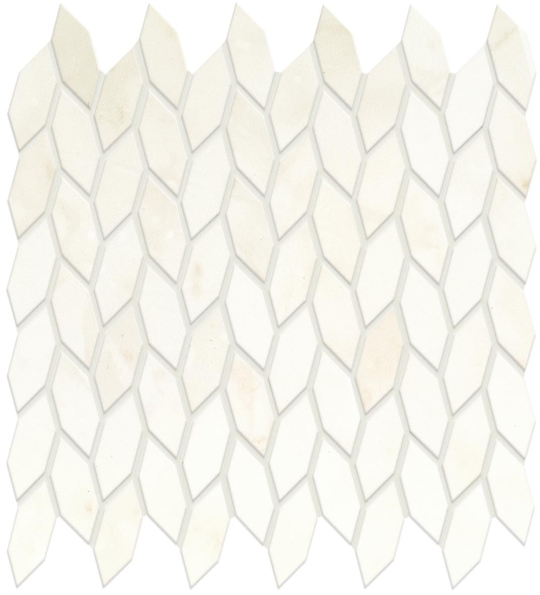 Mosaïque effet Marbre Blanc Calacatta Celeste Nav 30,5x30,5x0,85 cm Brillant Faventa - Mur intérieur