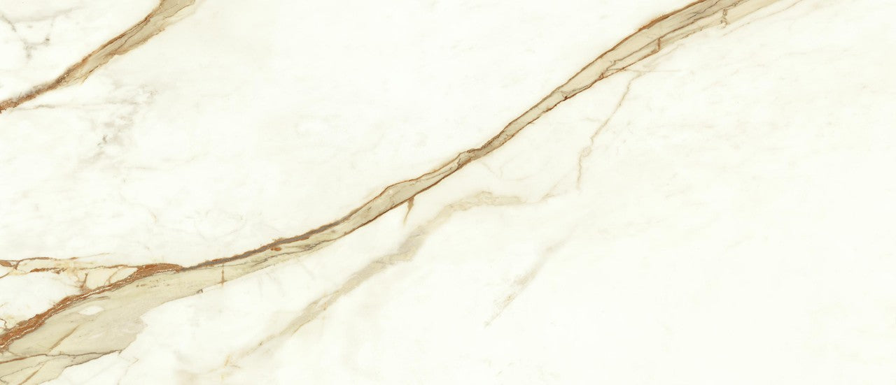 Carrelage effet Marbre Blanc Calacatta Supreme 120x50x0,85 cm Silk Faventa - Mur intérieur