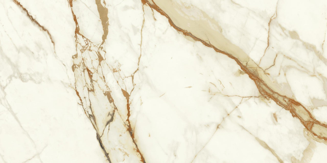 Carrelage effet Marbre Blanc Calacatta Supreme 120x60x0,9 cm Mat Faventa - Sol et mur intérieur