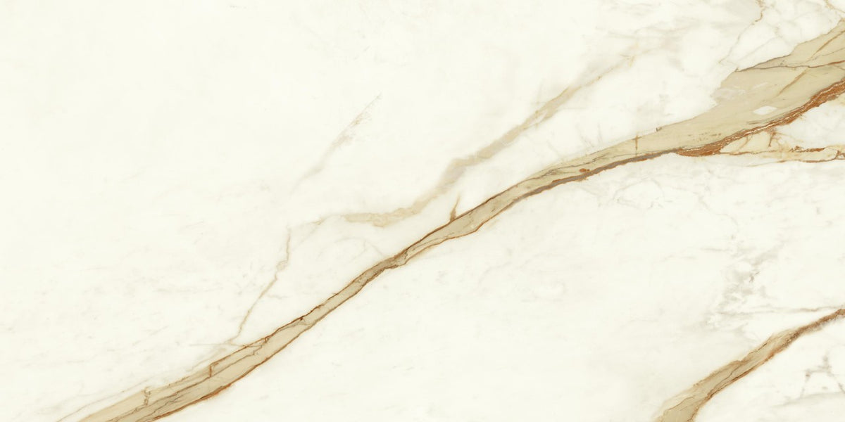 Carrelage effet Marbre Blanc Calacatta Supreme 120x60x0,9 cm Brillant Faventa - Sol et mur intérieur