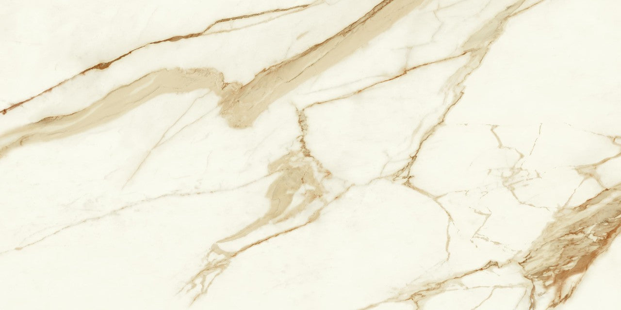 Carrelage effet Marbre Blanc Calacatta Supreme 120x60x0,9 cm Brillant Faventa - Sol et mur intérieur