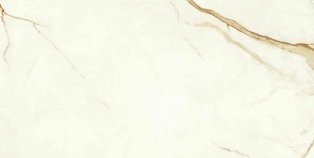 Carrelage effet Marbre Blanc Calacatta Supreme 150x75x0,9 cm Brillant Faventa - Sol et mur intérieur