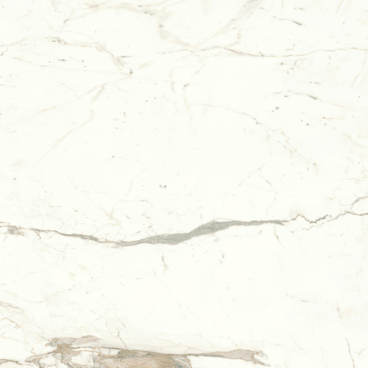 Carrelage effet Marbre Blanc Calacatta Prima 120x120x0,9 cm Mat Faventa - Sol et mur intérieur