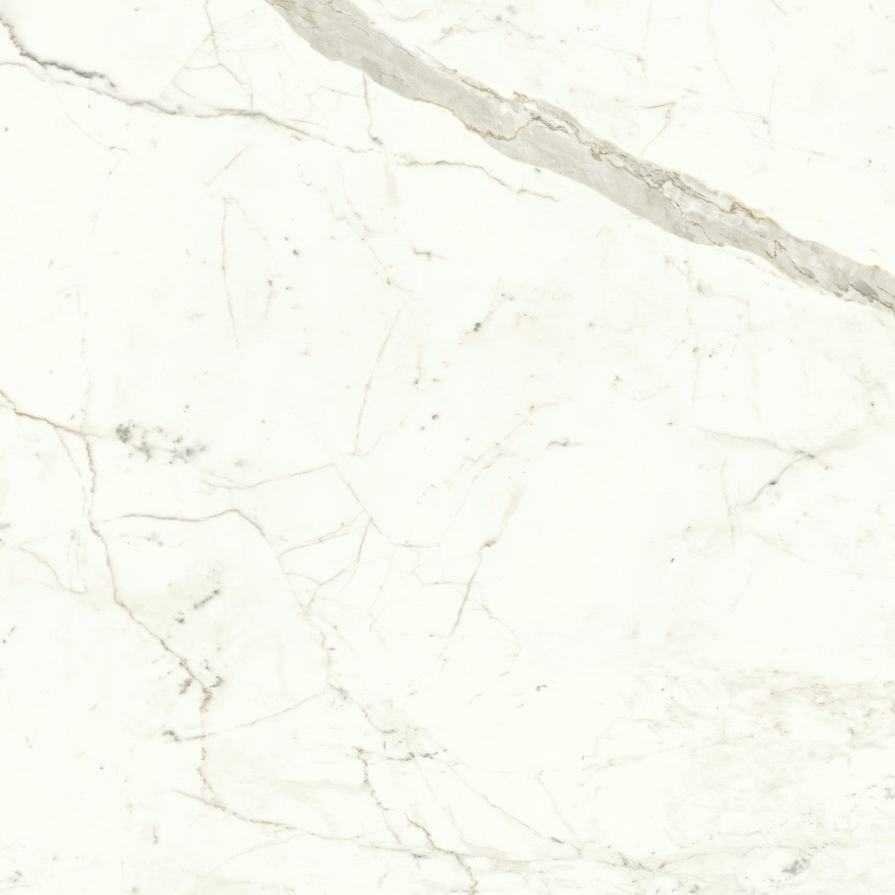 Carrelage effet Marbre Blanc Calacatta Prima 120x120x0,9 cm Brillant Faventa - Sol et mur intérieur