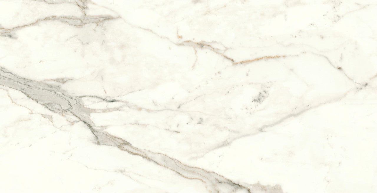 Carrelage effet Marbre Blanc Calacatta Prima 80x40x0,85 cm Brillant Faventa - Mur intérieur