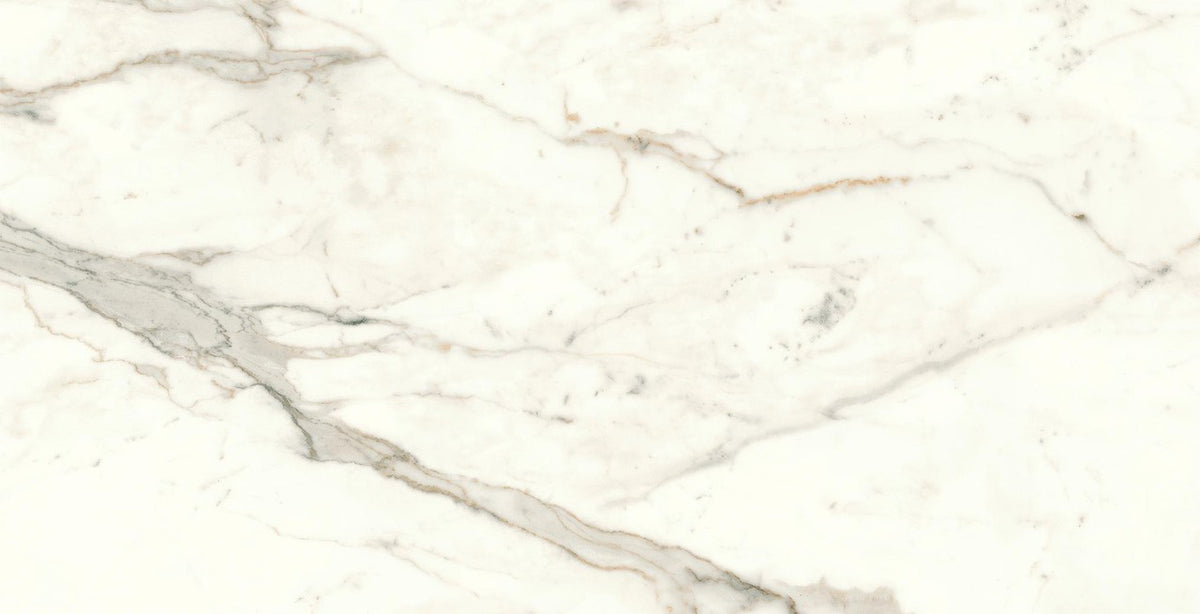 Carrelage effet Marbre Blanc Calacatta Prima 80x40x0,85 cm Brillant Faventa - Mur intérieur