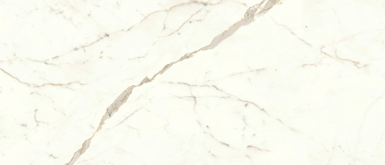 Carrelage effet Marbre Blanc Calacatta Prima 120x50x0,85 cm Silk Faventa - Mur intérieur