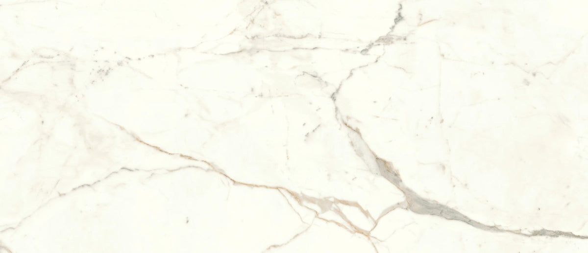 Carrelage effet Marbre Blanc Calacatta Prima 120x50x0,85 cm Silk Faventa - Mur intérieur