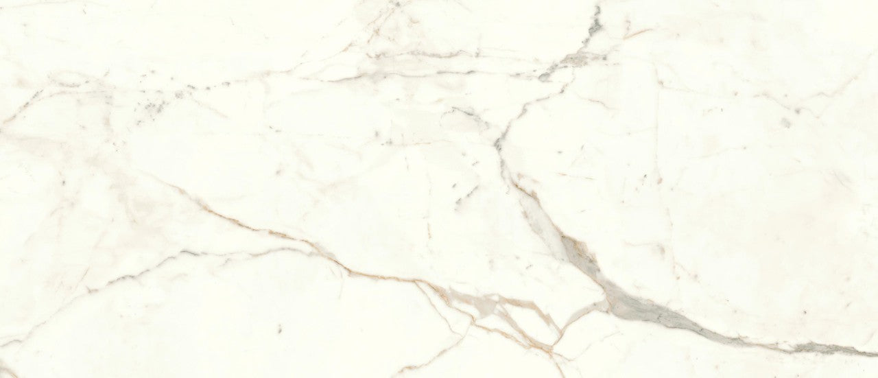 Carrelage effet Marbre Blanc Calacatta Prima 120x50x0,85 cm Silk Faventa - Mur intérieur
