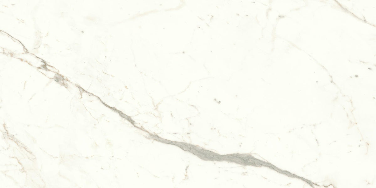 Carrelage effet Marbre Blanc Calacatta Prima 120x60x0,9 cm Brillant Faventa - Sol et mur intérieur