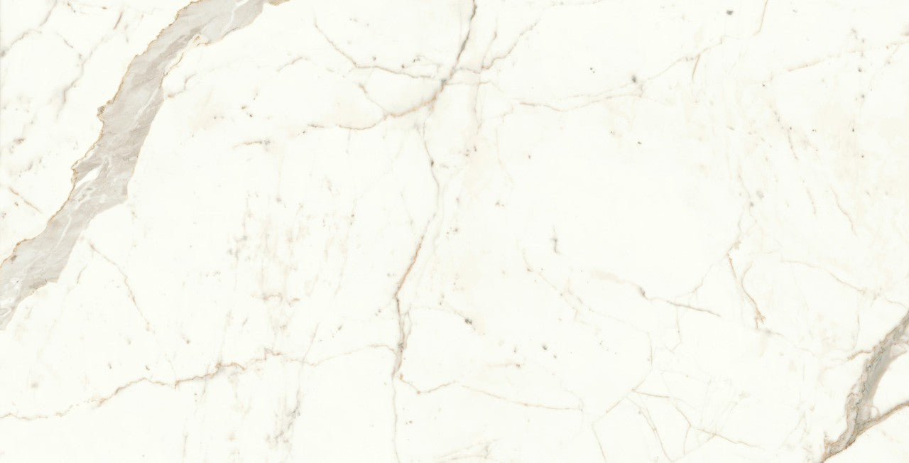 Carrelage effet Marbre Blanc Calacatta Prima 150x75x0,9 cm Brillant Faventa - Sol et mur intérieur