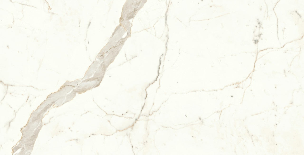 Carrelage effet Marbre Blanc Calacatta Prima 150x75x0,9 cm Silk Faventa - Sol et mur intérieur