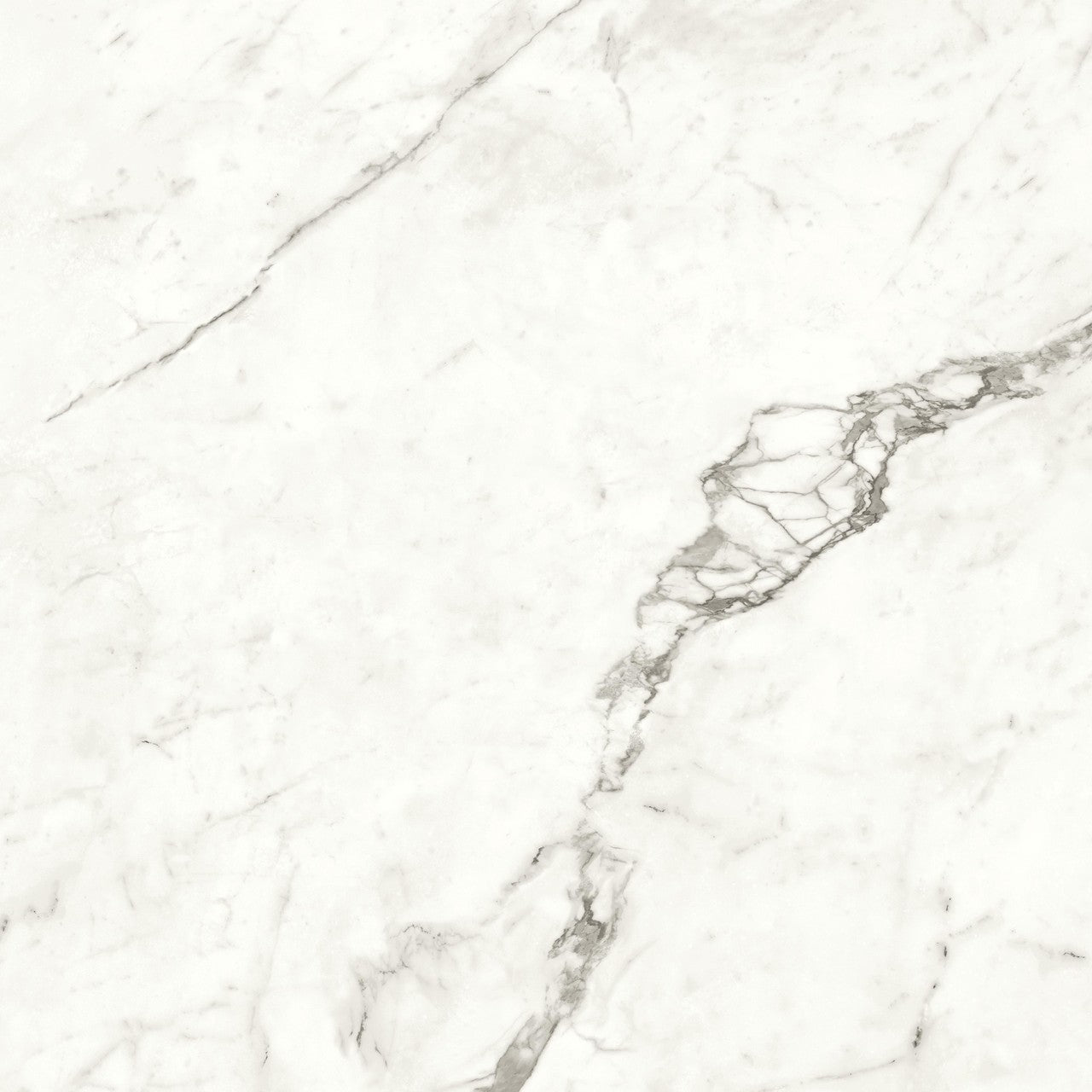 Carrelage effet Marbre Blanc Calacatta Majestic 120x120x0,9 cm Brillant Faventa - Sol et mur intérieur