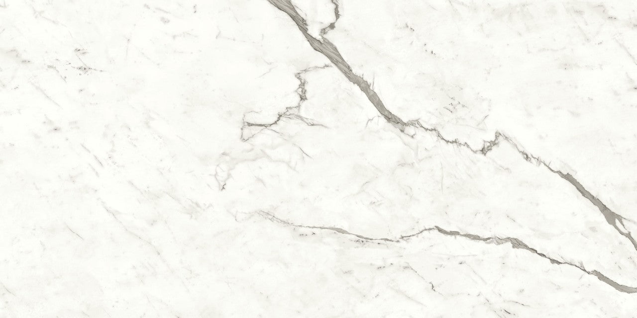 Carrelage effet Marbre Blanc Calacatta Majestic 240x120x0,9 cm Brillant Faventa - Mur intérieur