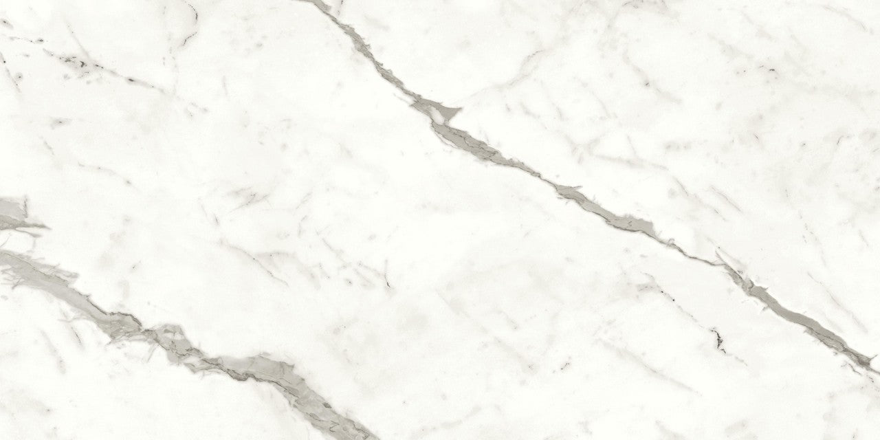 Carrelage effet Marbre Blanc Calacatta Majestic 120x60x0,9 cm Brillant Faventa - Sol et mur intérieur