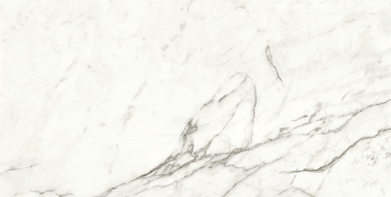 Carrelage effet Marbre Blanc Calacatta Majestic 150x75x0,9 cm Brillant Faventa - Sol et mur intérieur