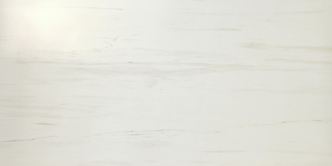 Carrelage effet Marbre Blanc Dolomite 150x75x0,9 cm Brillant Marvillo - Sol et mur intérieur
