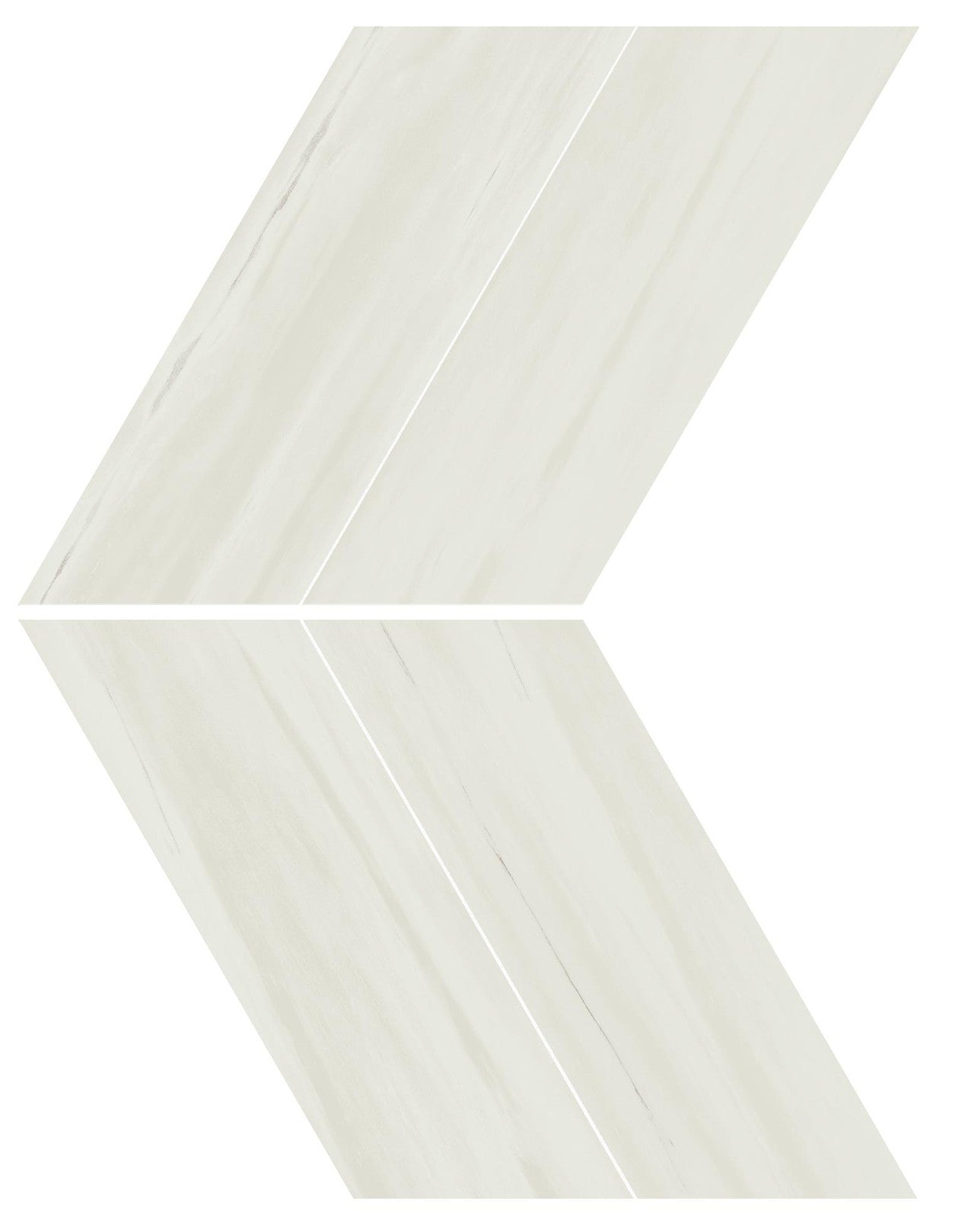 Mosaïque effet Marbre Blanc Dolomite Chevron 22,9x22,5x0,95 cm Brillant Marvillo - Mur intérieur