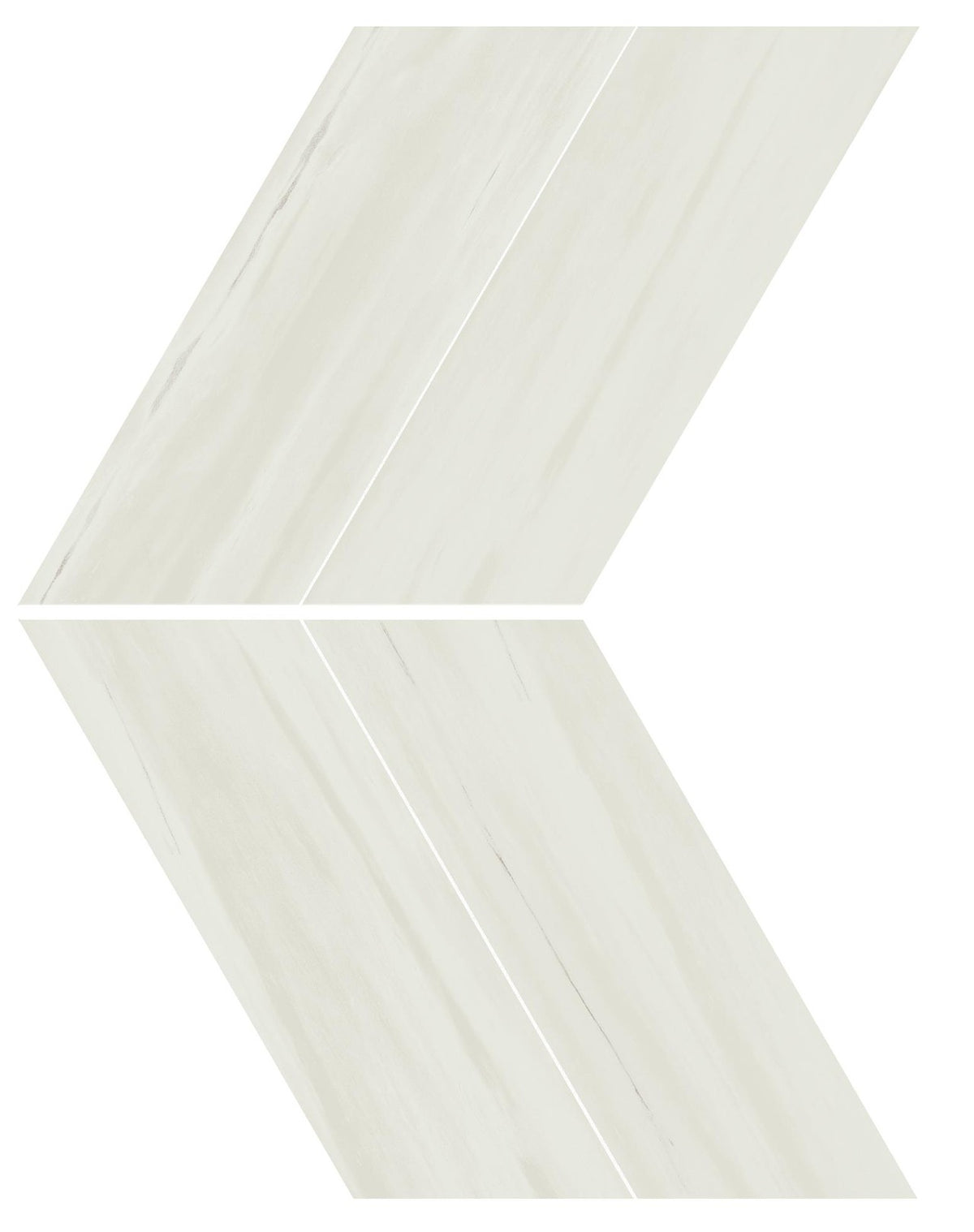 Mosaïque effet Marbre Blanc Dolomite Chevron 22,9x22,5x0,95 cm Brillant Marvillo - Mur intérieur
