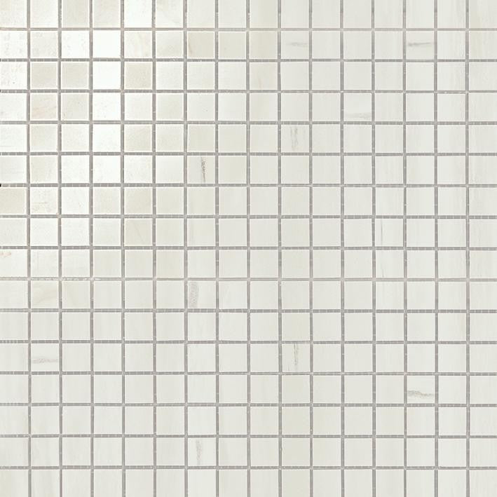 Mosaïque effet Marbre Blanc Dolomite 1,7x1,7 cm Quadra 30x30x0,95 cm Brillant Marvillo - Sol et mur intérieur