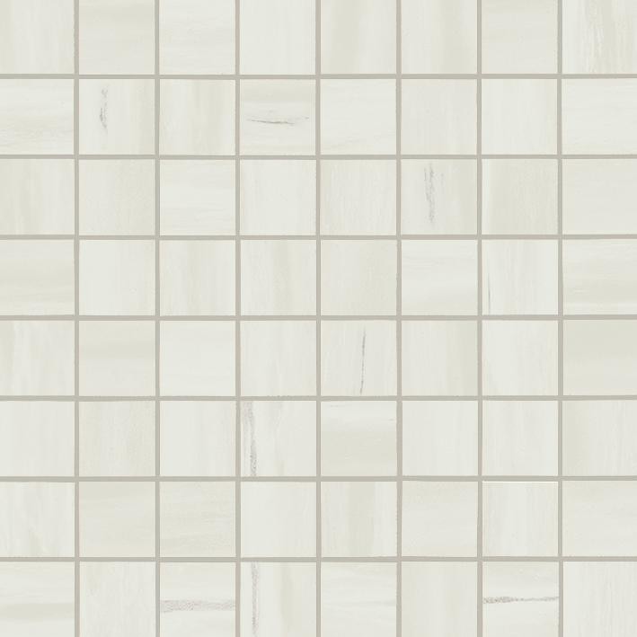 Mosaïque effet Marbre Blanc Dolomite 3,5x3,5 cm Quadra 30x30x0,95 cm Mat Marvillo - Sol et mur intérieur