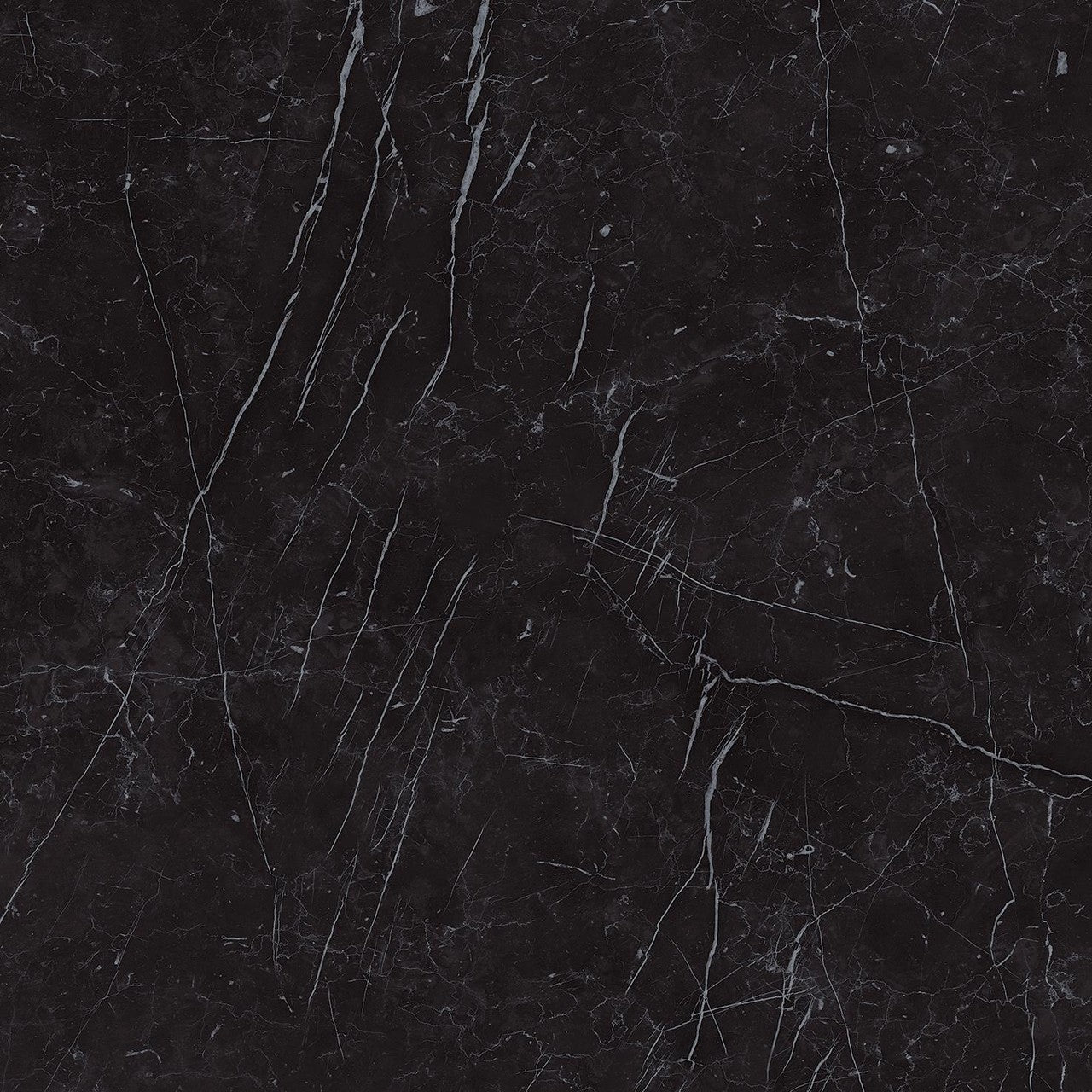Carrelage effet Marbre Noir Marquina 60x60x0,9 cm Mat Marvillo - Sol et mur intérieur
