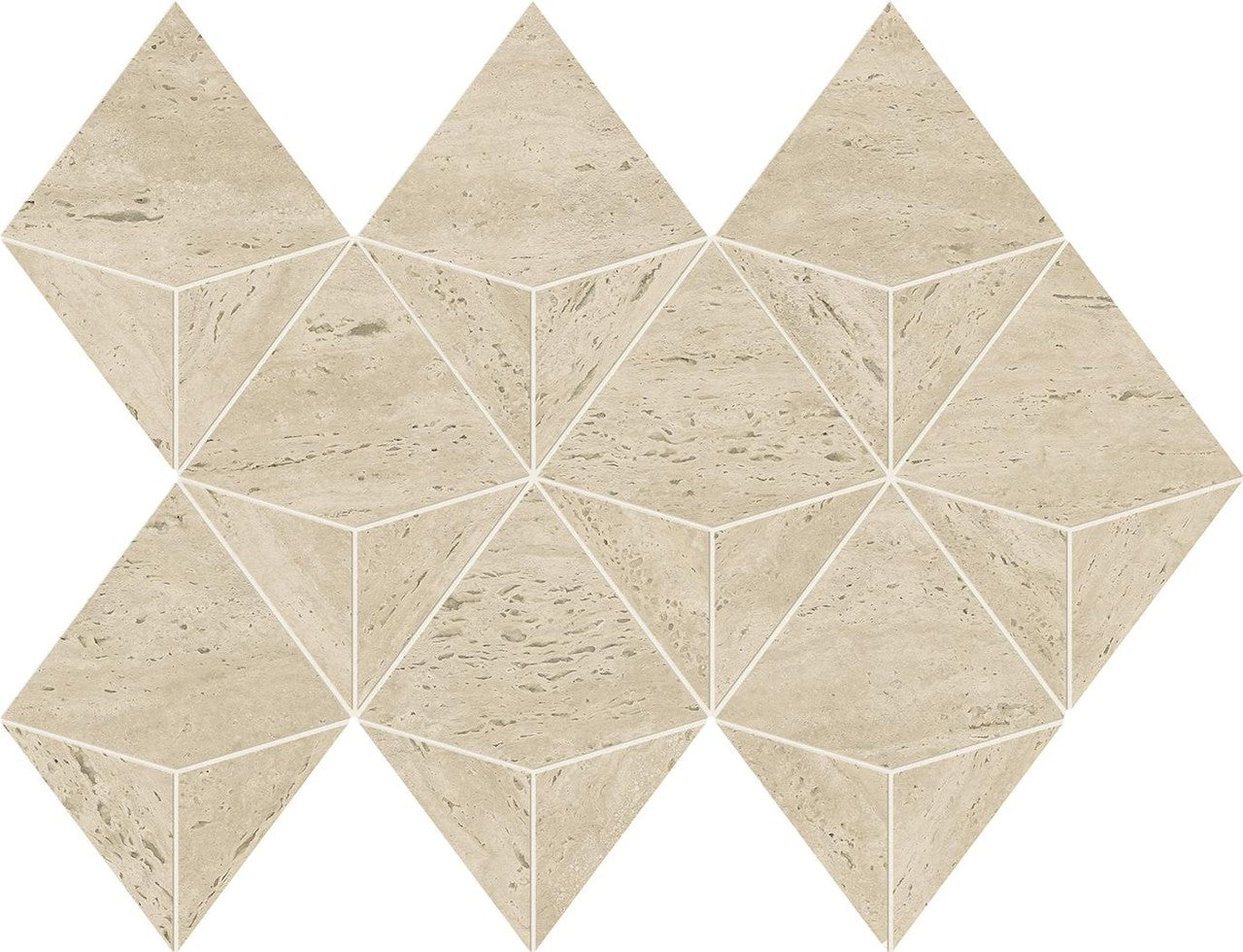 Mosaïque effet Travertin Grège Prism 41x28x0,9 cm Mat Neravio - Mur intérieur