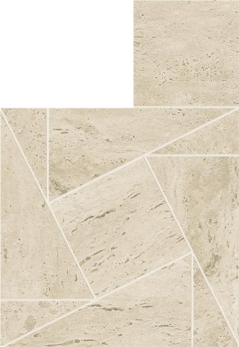 Mosaïque effet Travertin Grège Twist 26x22x0,9 cm Mat Neravio - Mur intérieur