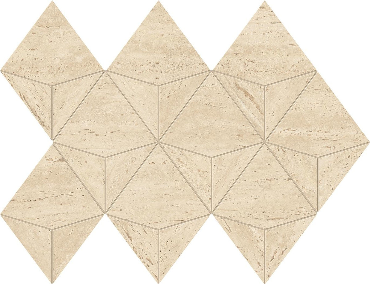 Mosaïque effet Travertin Beige Prism 41x28x0,9 cm Mat Neravio - Mur intérieur