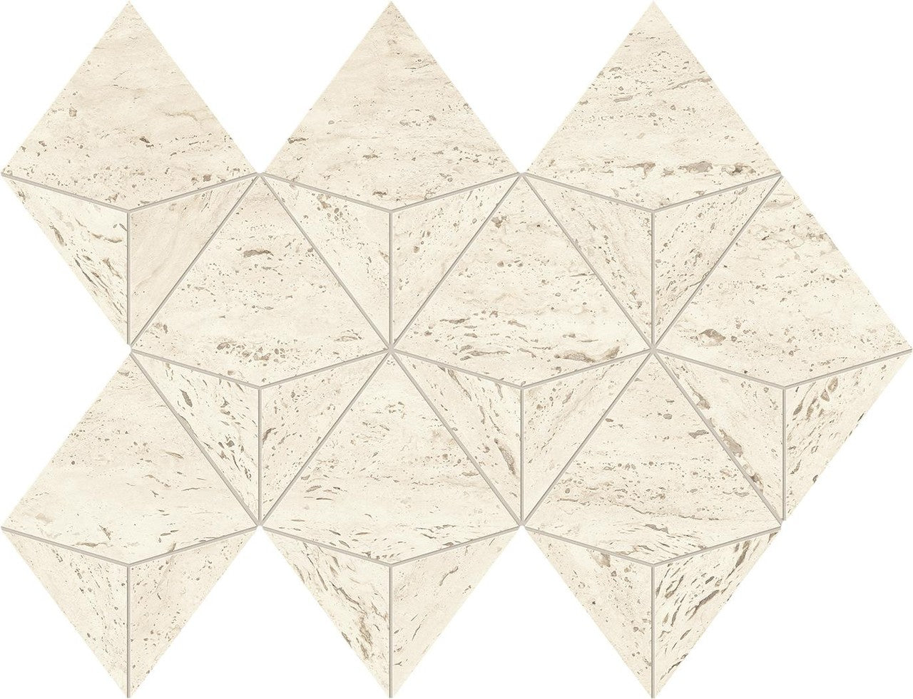 Mosaïque effet Travertin Blanc Prism 41x28x0,9 cm Mat Neravio - Mur intérieur