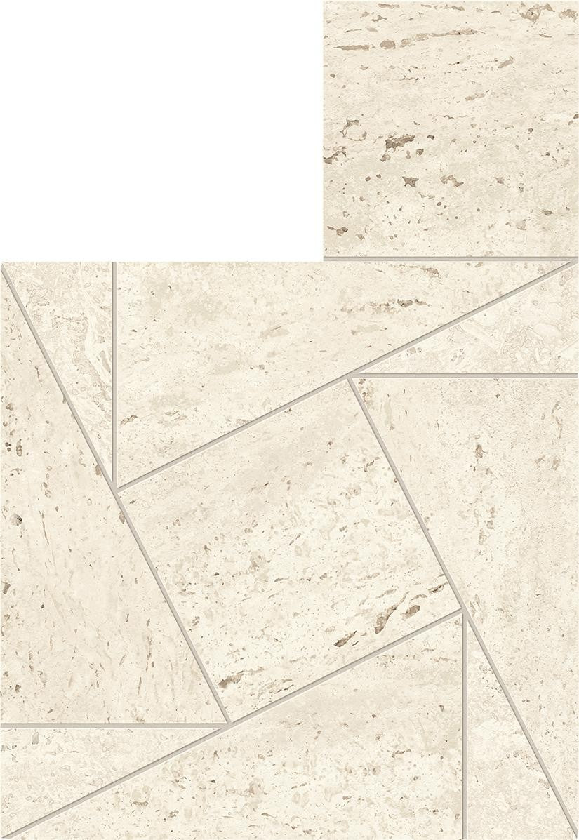 Mosaïque effet Travertin Blanc Twist 26x22x0,9 cm Mat Neravio - Mur intérieur
