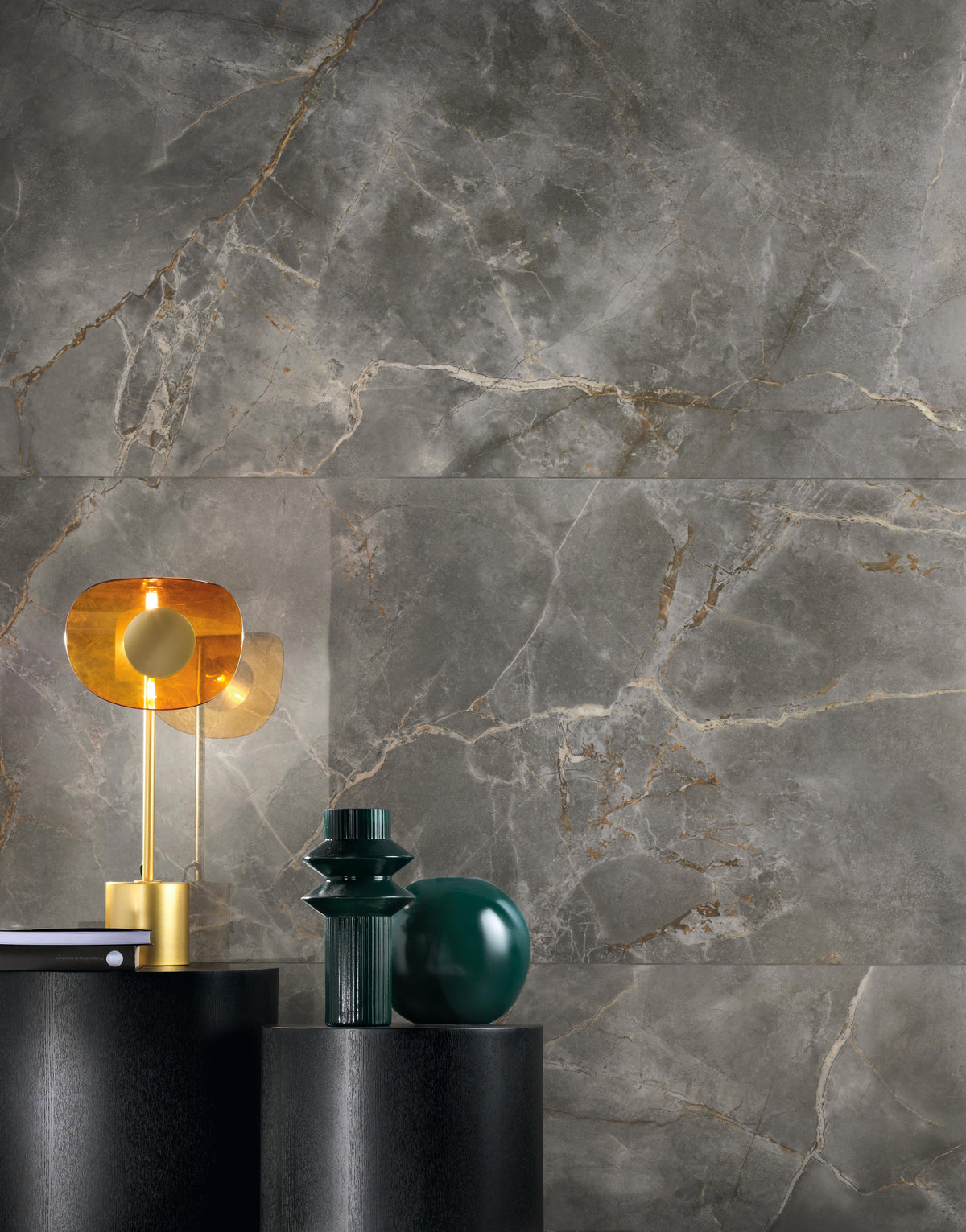 Carrelage effet Marbre Gris Titan 60x30x0,9 cm Brillant Montira - Sol et mur intérieur