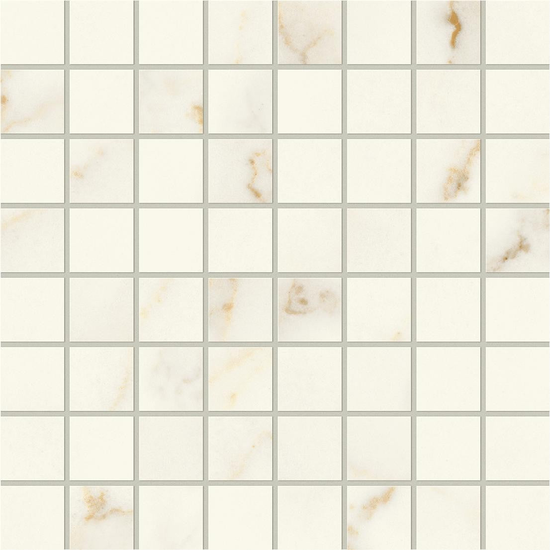 Mosaïque effet Marbre Blanc Calacatta Divino 3,5x3,5 cm Quadra 30x30x0,9 cm Mat Montira - Sol et mur intérieur