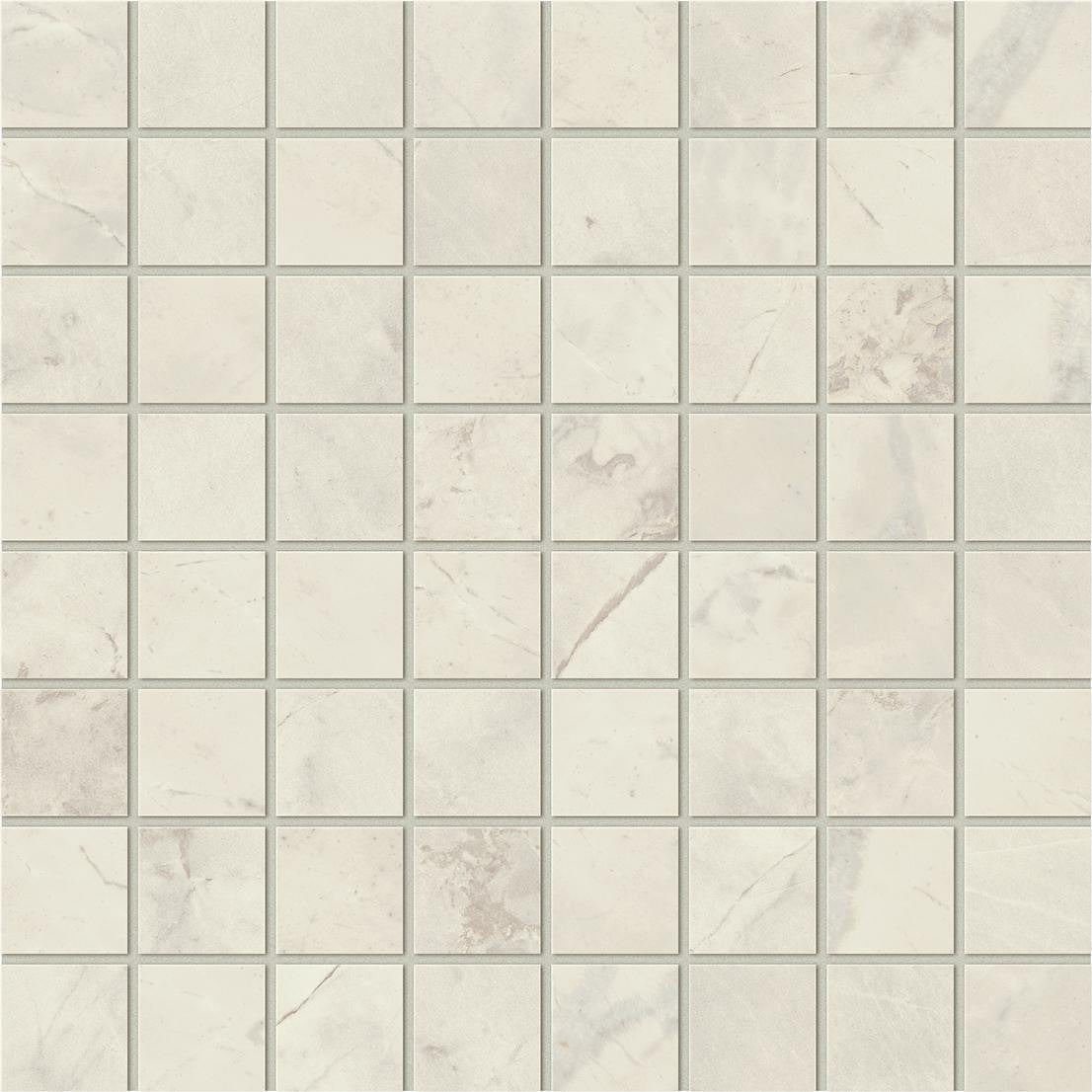 Mosaïque effet Marbre Gris Luna 3,5x3,5 cm Quadra 30x30x0,9 cm Mat Montira - Sol et mur intérieur