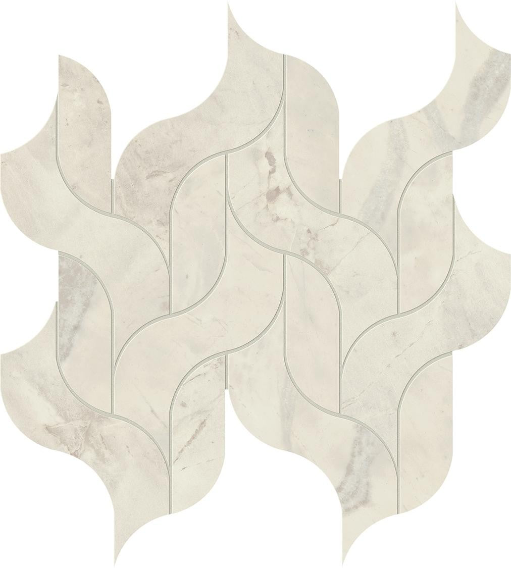 Mosaïque effet Marbre Gris Luna Vine 30,5x27,7x0,9 cm Brillant Montira - Mur intérieur