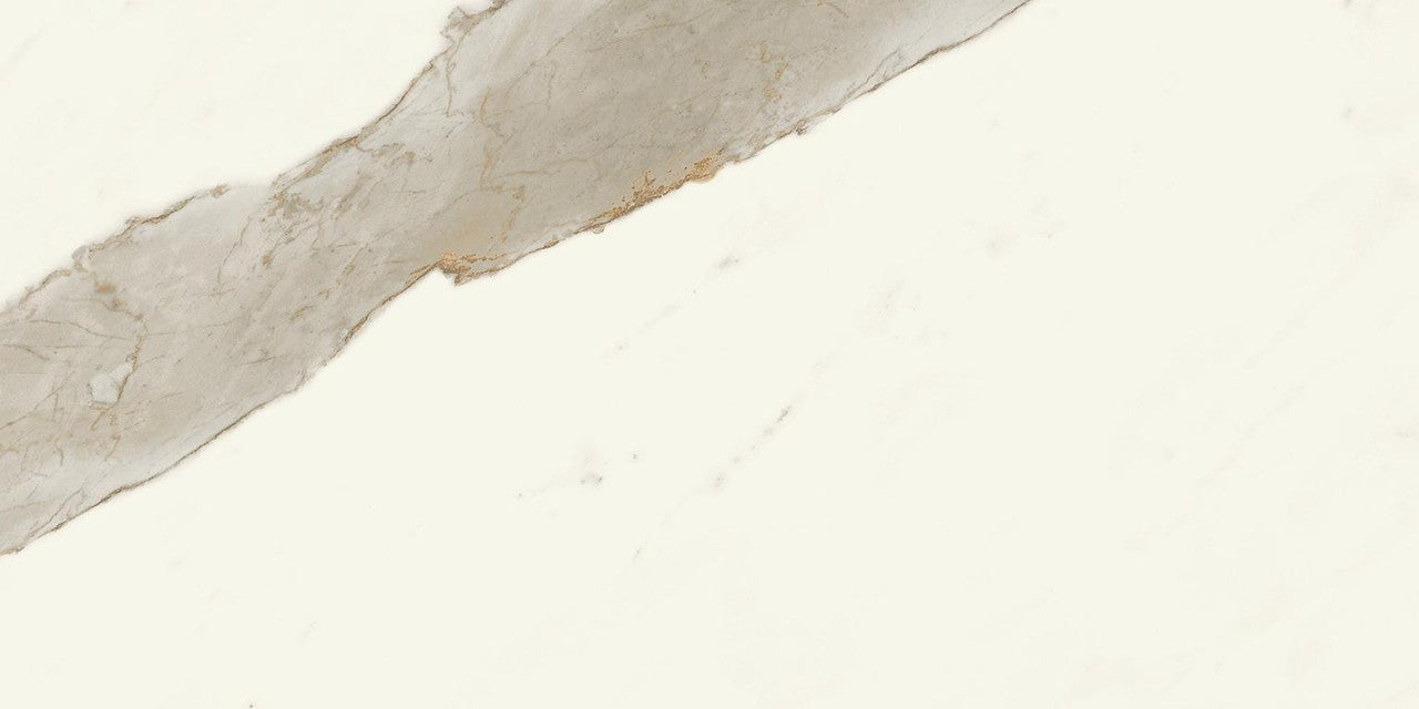 Carrelage effet Marbre Blanc Calacatta Alba 60x30x0,9 cm Brillant Montira - Sol et mur intérieur